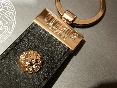 Versus Versace Leather And Gold Key Ring With Tag New